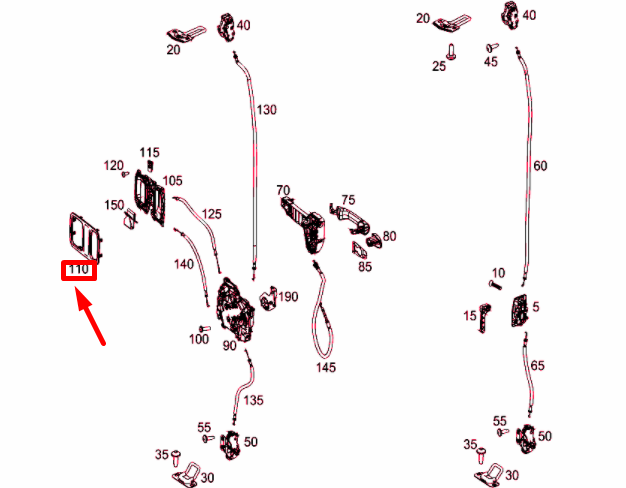 NEW MB VITO W447 REAR PANEL DOOR INTERIOR LOCKING COVER A63974701877J69 ORIGINAL