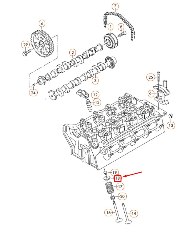 NEW AUDI A1 MK1 ENGINE VALVE SPRING RETAINER 06E109641A ORIGINAL