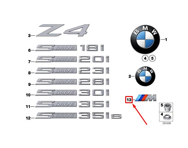 NEW BMW E39 Z3 TRUNK LID CHROME M PERFORMANCE STICKER 51142694404 ORIGINAL
