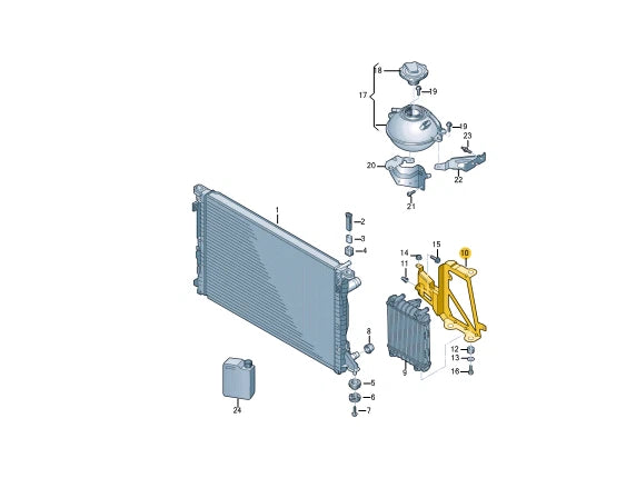 NEW AUDI Q5 FY ADDITIONAL COOLANT RADIATOR HOLDER 80A121261P