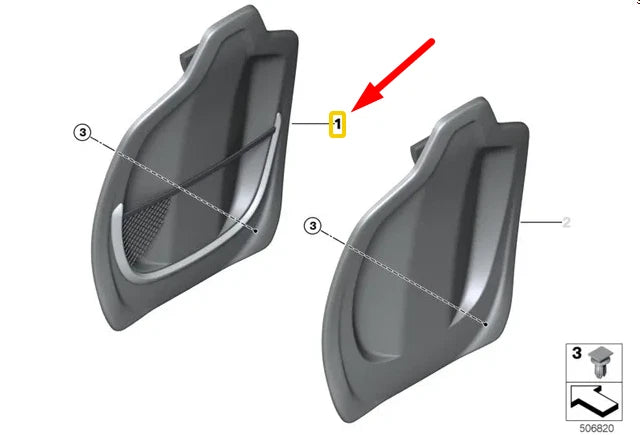 NEW BMW F40 FRONT SEAT REAR PANEL WITH NET BAG 7351931 52107351931 ORIGINAL