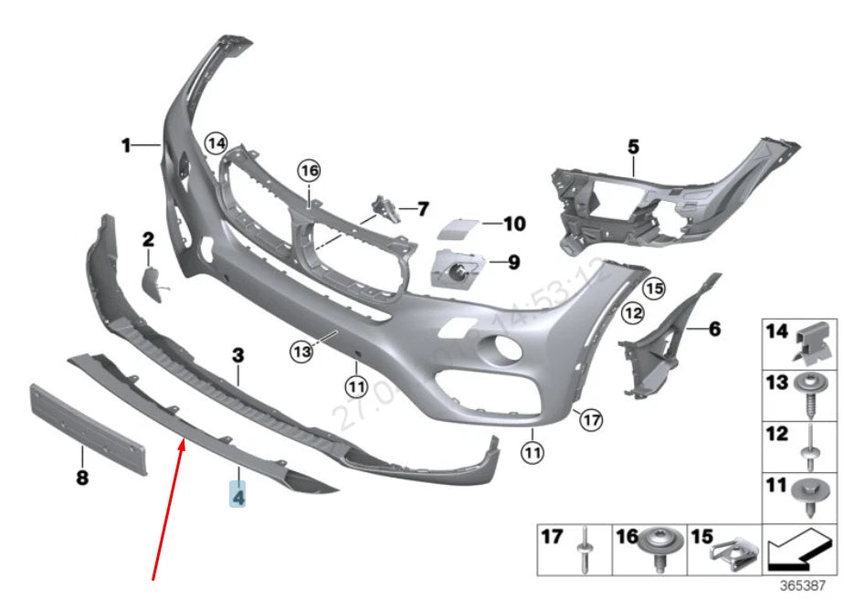 NEW BMW X6 F16 FRONT BUMPER COVER TRIM 51117319805 7319805 2016 ORIGINAL