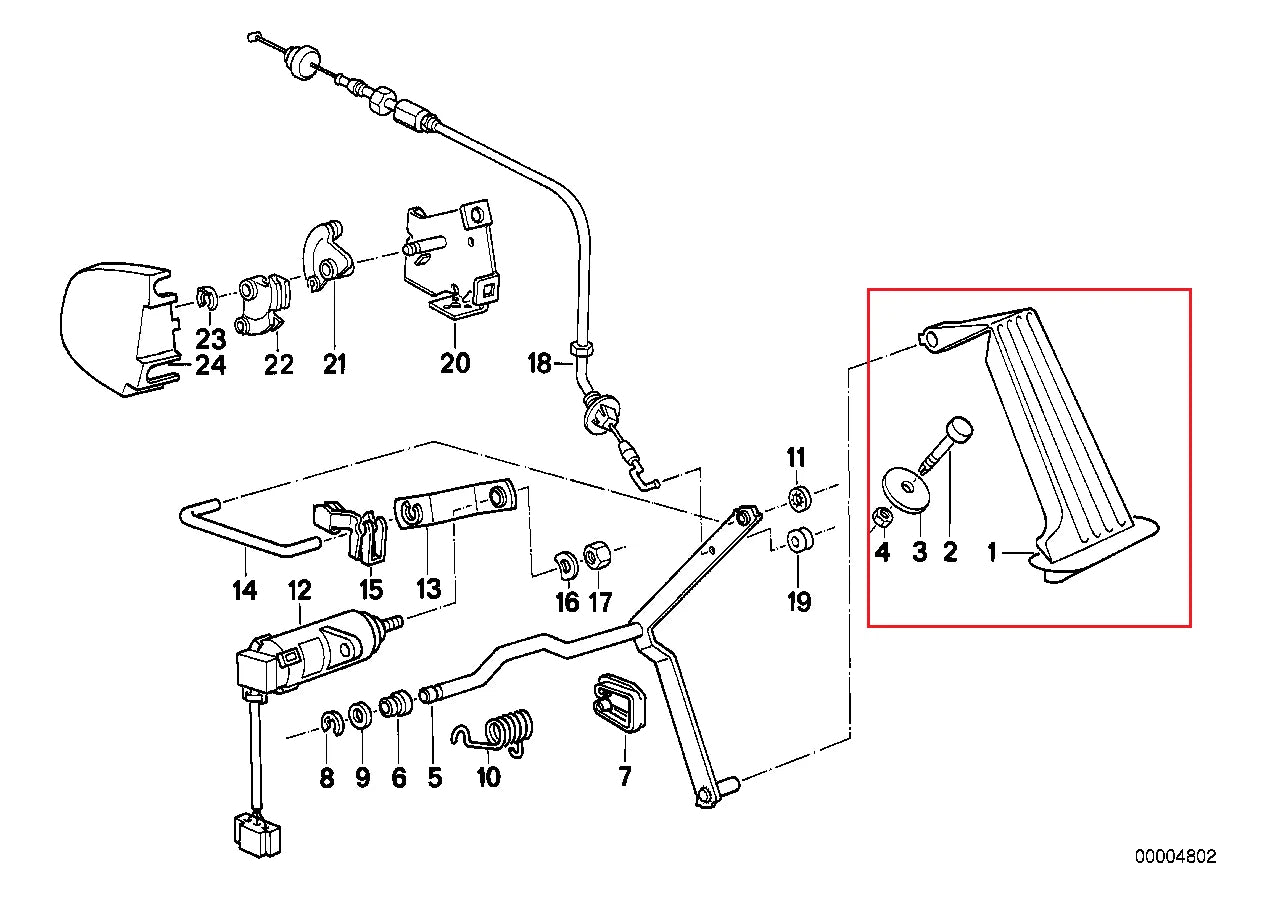 NEW BMW 7 E32 4.0I GAS ACCELERATOR PEDAL 35411154936 ORIGINAL