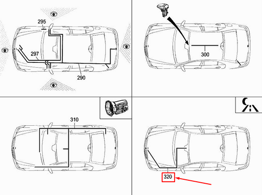 new mercedes-benz s w222 night vision system wiring harness a2225400613 original