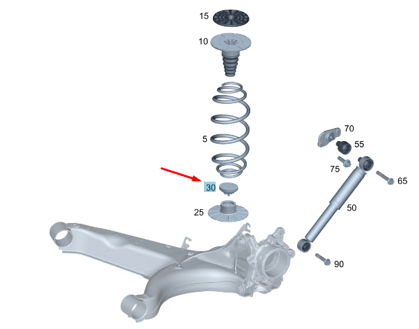 new mercedes-benz vito w447 rear spring lower shim a4473240684 original