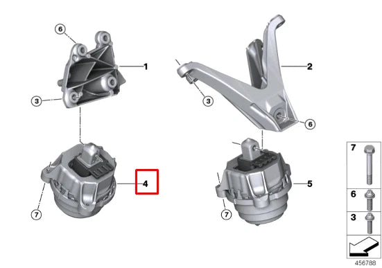 NEW BMW M5 F90 RIGHT SIDE ENGINE MOUNT 8089822 22118089822 ORIGINAL