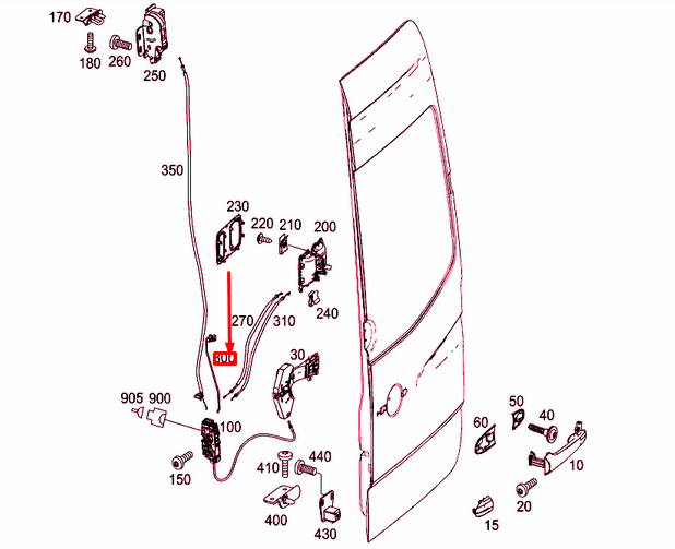 NEW MB SPRINTER 906 REAR PANEL DOOR LOCKING MECHANISM A9067600840 ORIGINAL