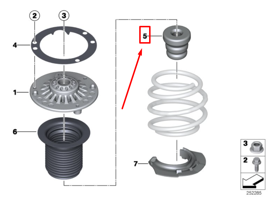new bmw 4 f32,f82 front additional shock absorber 6858241 31336858241 original