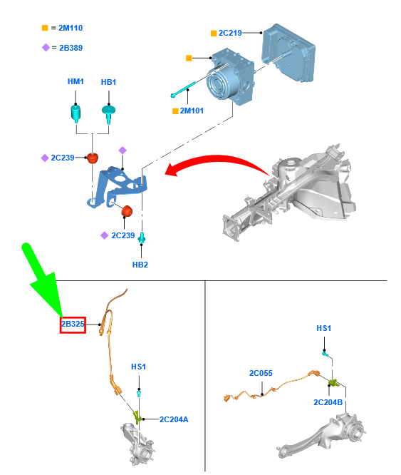 new ford focus mk3 c346 front abs sensor wire assy 1821867 bv6t-2b325-ab