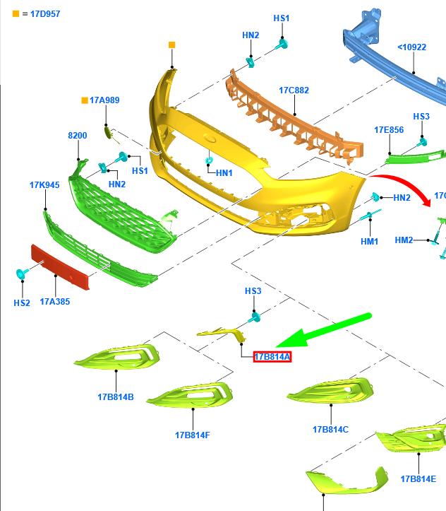 new ford mondeo mk5 front left fog lamp grille trim 2385484 original