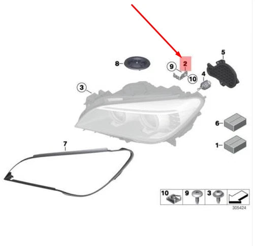 NEW BMW 7 F01 FRONT RIGHT HEADLIGHT BRACKET 63117345590 7345590 ORIGINAL