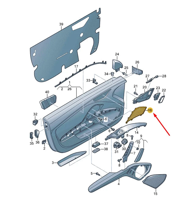 NEW AUDI TT FV MK3 FRONT RIGHT DOOR LOUDSPEAKER TRIM 8S0035410A4PK ORIGINAL