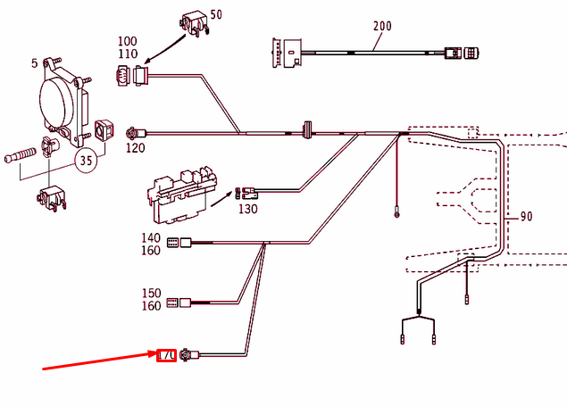 NEW MB E W124 ELECTRIC CABLE CONNECTING PLUG SOCKET A2025406081 ORIGINAL