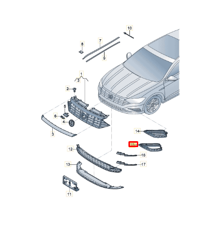 NEW VOLKSWAGEN JETTA MK7 FRONT BUMPER LEFT GRILLE 17A853665L9B9 ORIGINAL