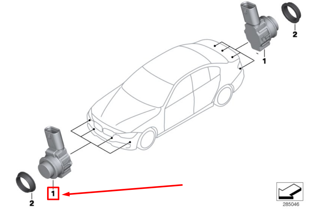 new bmw 2 coupe f22, f87 parking aid sensor 9261584 66209261584 original
