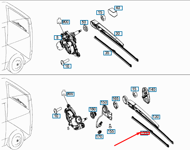 NEW MERCEDES-BENZ VITO FURGON W447 REAR WIPER BLADE A4478203400 ORIGINAL
