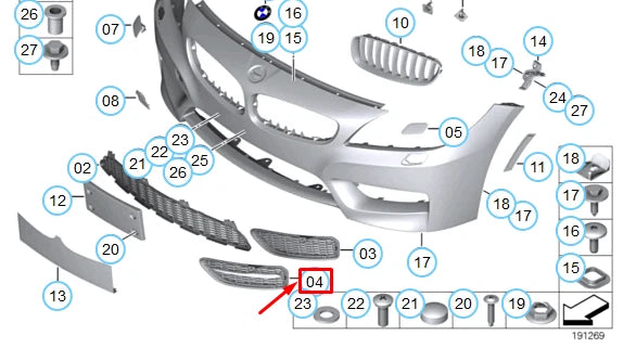 NEW BMW Z4 E89 ROADSTER FRONT GRILLE WITH CHROME STRIP RIGHT 51117262830