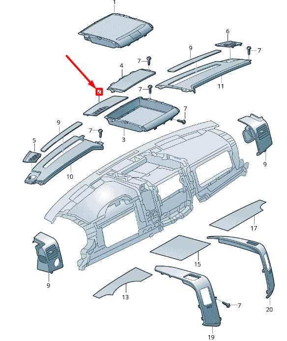 NEW VW CRAFTER 2F MK1 UPPER DASHBOARD LOUDSPEAKER COVER 2E0857206A ORIGINAL