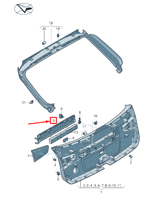 NEW AUDI A6 4A C8 LIFTGATE WARNING TRIANGLE COVER 4K98679264PK ORIGINAL