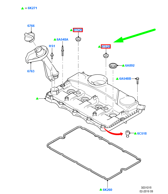new ford transit mk3 cylinder head cover seal 1372495 6c1q-9t529-ab original