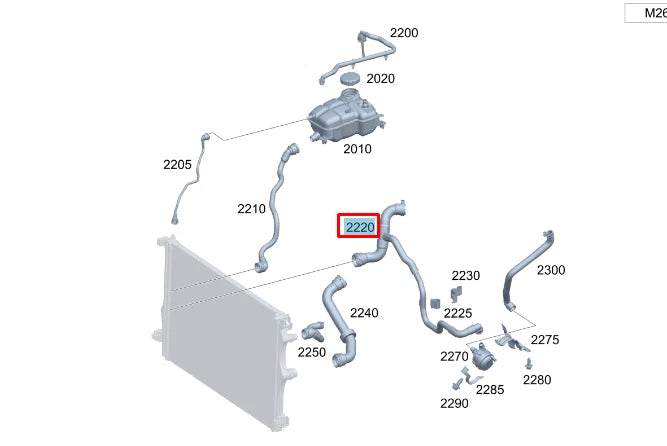 NEW MERCEDES-BENZ A W177 RIGHT SIDE WATER RADIATOR HOSE A1775011701 ORIGINAL