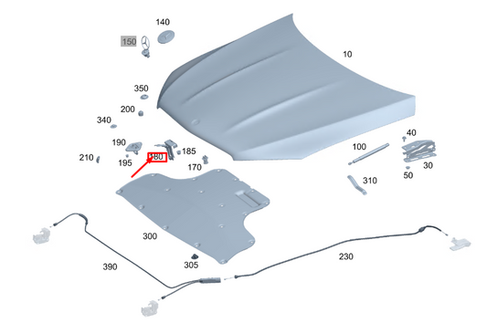 NEW MERCEDES-BENZ GLS X167 HOOD RETAINING HOOK A2548809802 ORIGINAL