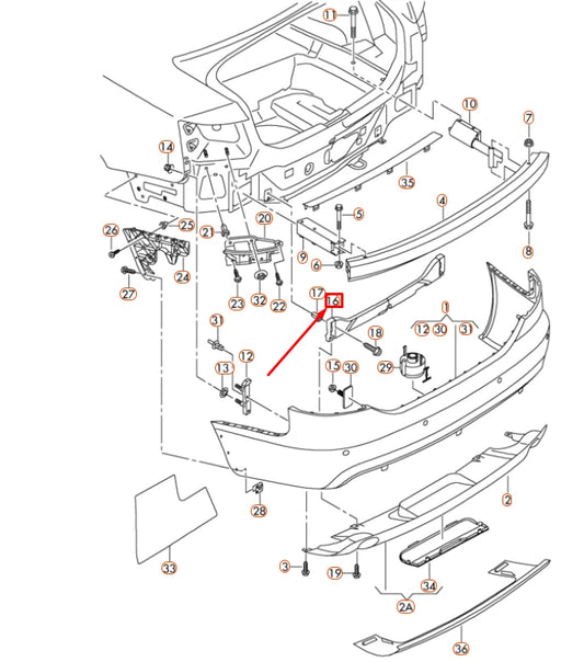 NEW AUDI A6 C6 REAR BUMPER HOLDING STRAP 4F9807329