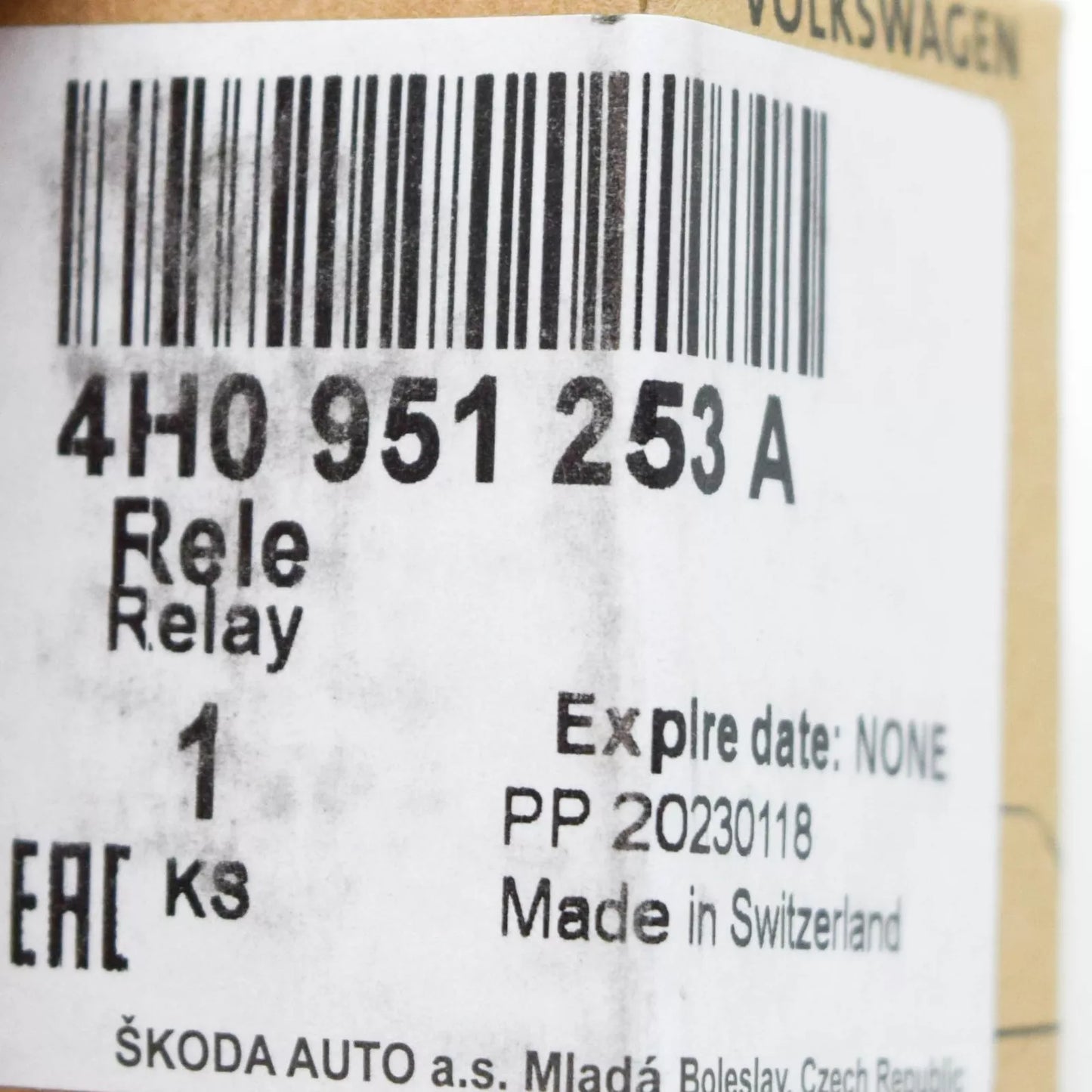 NEW VOLKSWAGEN TOUAREG 7L FUEL PUMP RELAY 4H0951253A 5.0 DIESEL ORIGINAL