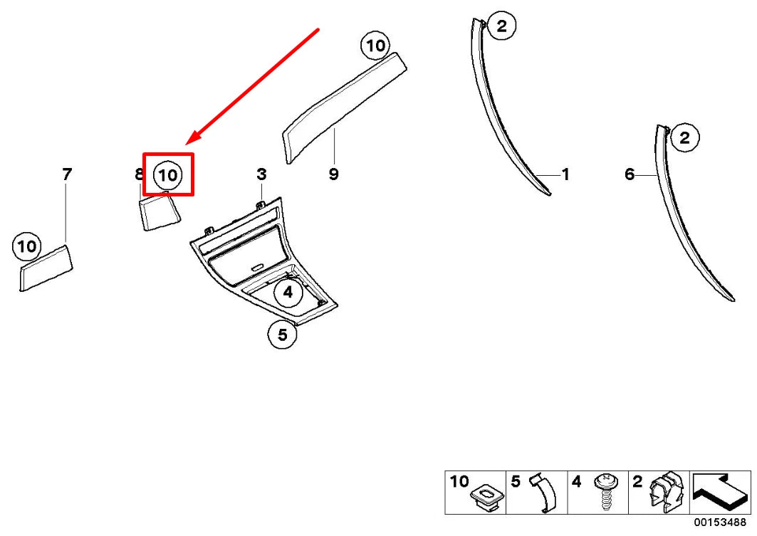 NEW BMW X3 E83 DASHBOARD DASH TRIM CLIP GROMMET 8266814 51458266814 ORIGINAL