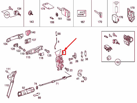 NEW MERCEDES-BENZ SLK R170 FRONT LEFT DOOR LOCK LHD A1707200135