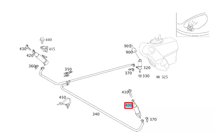 NEW MERCEDES-BENZ SLK R171 LEFT SIDE HEADLIGHT WASHER A1718600947 ORIGINAL