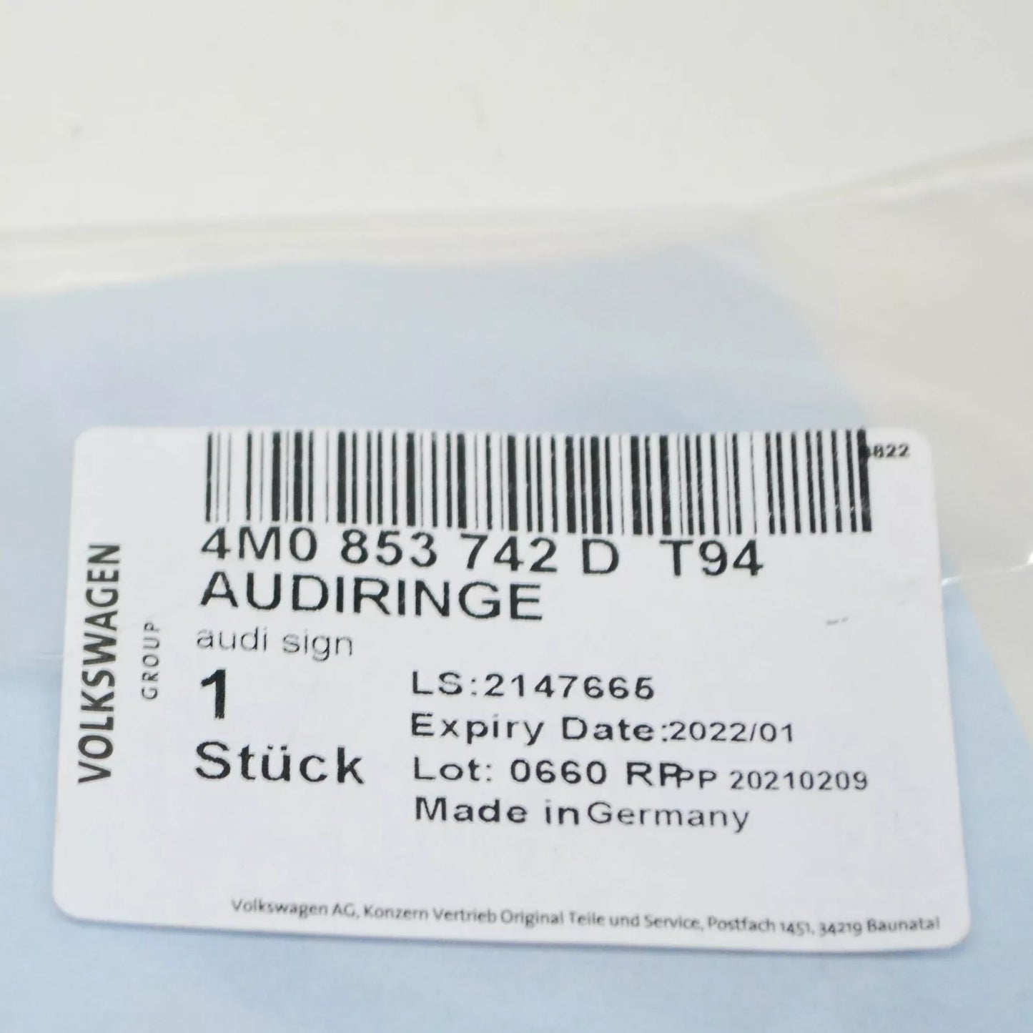 NEW AUDI Q7 4M REAR TAILGATE BOOTLID EMBLEM BADGE 4M0853742DT94 ORIGINAL