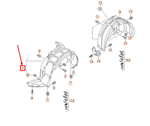 NEW AUDI A3 8V FRONT RIGHT WHEEL HOUSING LINER 8V5821172B ORIGINAL