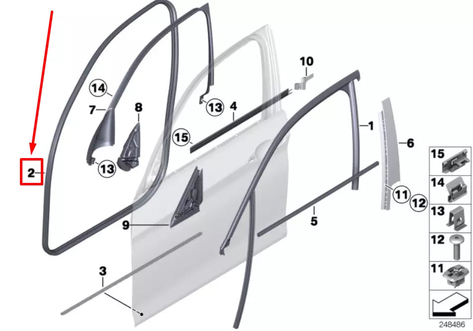 NEW BMW 1 F20 FRONT DOOR EDGE PROTECTION 51337320394 7320394 ORIGINAL