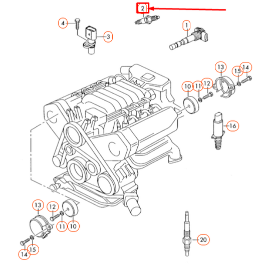 new audi a4 b7 spark plug 'longlife' 101905621 original