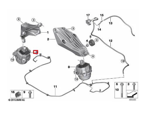 NEW BMW 5 G30 RIGHT SIDE ENGINE MOUNT 22116860486 ORIGINAL