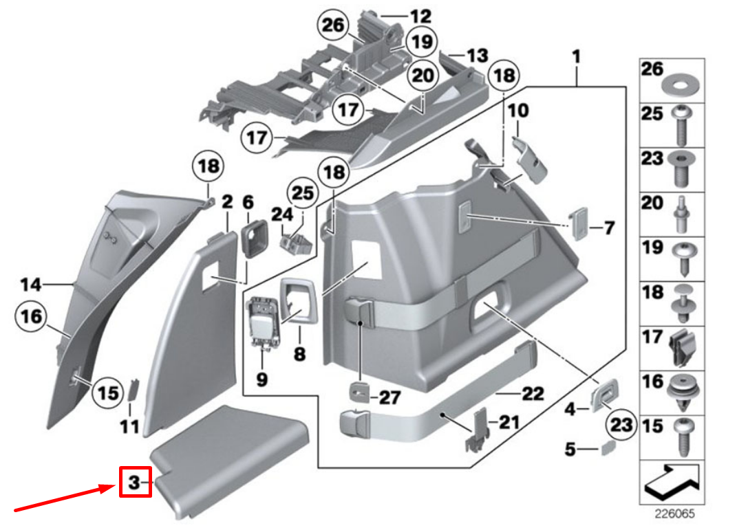 new bmw 5 gran turismo f07 left trunk trim cover 7229823 51477229823 original
