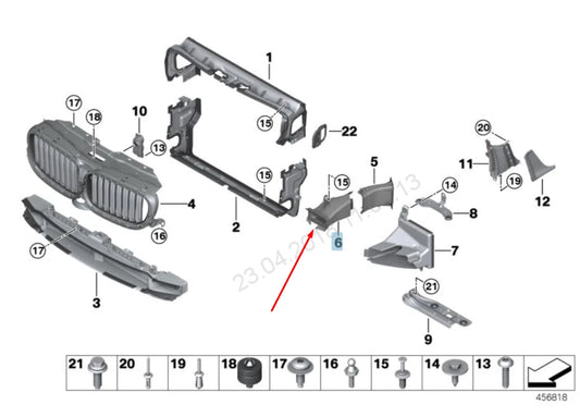 NEW BMW 7 G11 RIGHT BRAKE AIR DUCT 51747359792 7359792 2016 ORIGINAL