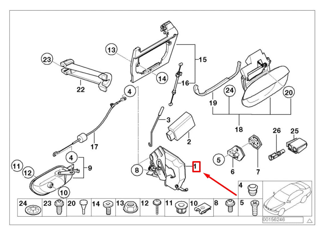 NEW BMW 7 E38 REAR LEFT DOOR LATCH LOCK ACTUATOR 51228125671 8125671 ORIGINAL