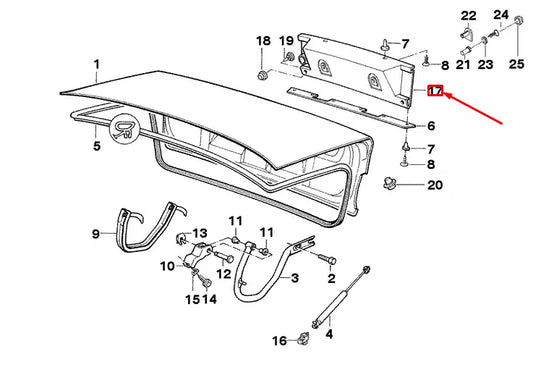 NEW BMW 5 E34 TRUNK LID COVER 51132230430 2230430 ORIGINAL