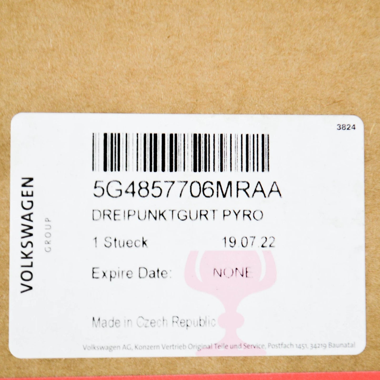 NEW VW GOLF VII 5G MK7 FRONT RIGHT SEATBELT LHD 5G4857706MRAA ORIGINAL