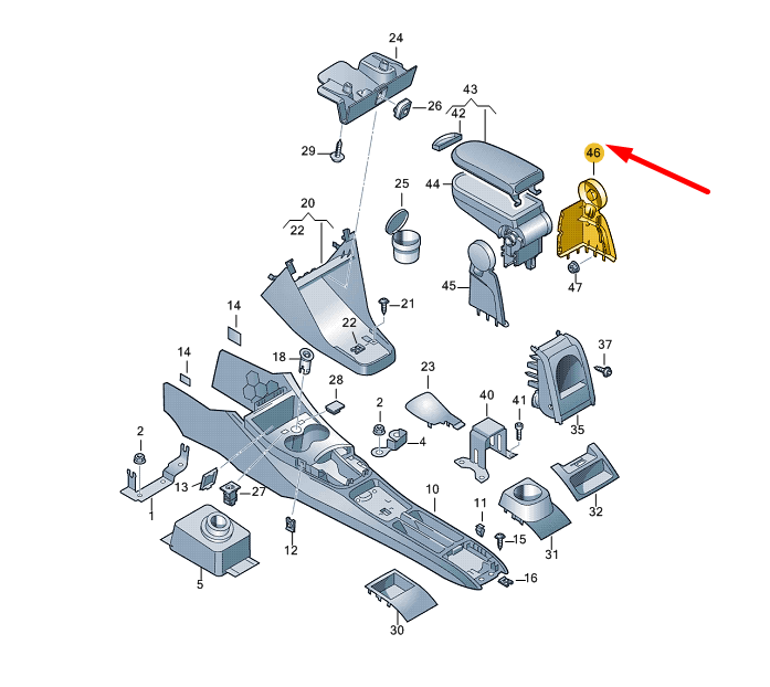 NEW VW POLO 6R MK5 CENTRE ARMREST RIGHT TRIM 6R0864280B82V ORIGINAL