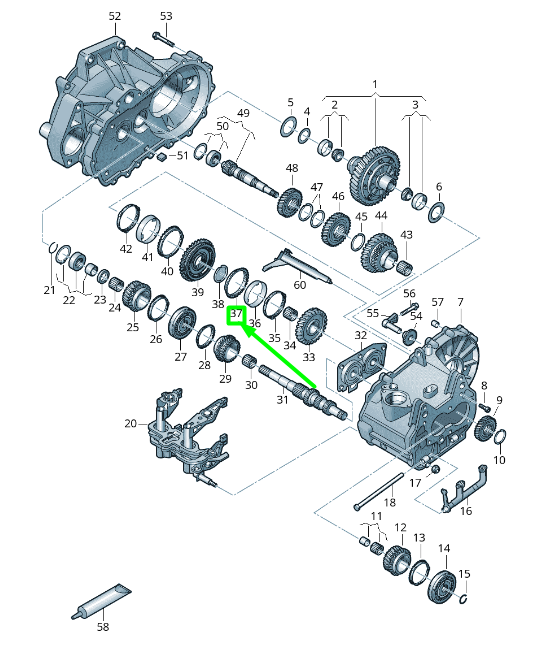 new volkswagen passat b8 3g2 1st/2nd gear synchronizer 02t311247c original