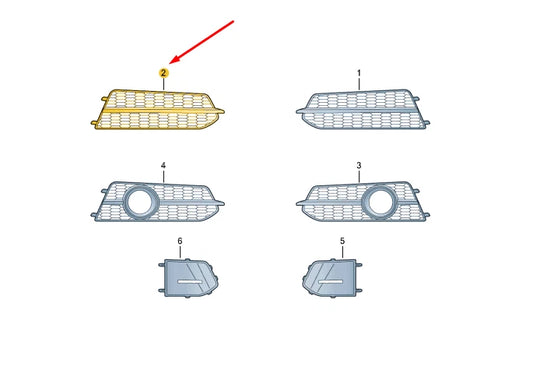 NEW AUDI A6 C7 FRONT BUMPER RIGHT AIR GUIDE GRILLE 4G0807648BBMT ORIGINAL