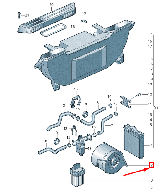 new vw crafter 2f mk1 additional heat exchanger fan motor 2d0959101 original