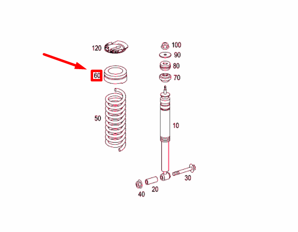 NEW MERCEDES-BENZ SLK R171 REAR COIL SPRING SHIM A2103250484 ORIGINAL