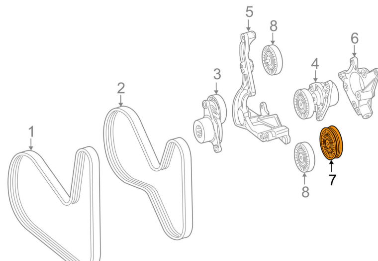 NEW MERCEDES BENZ AMG GLC X253 SERPENTINE BELT IDLER PULLEY A1772020119 ORIGINAL