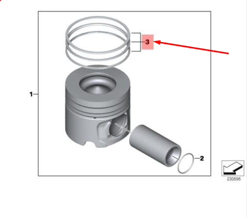 new bmw 1 f20 repair kit 1x piston rings 11257812633 7812633 original