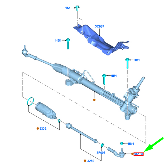 new ford focus c346 mk3 steering gear right tie track rod end 1826501 original