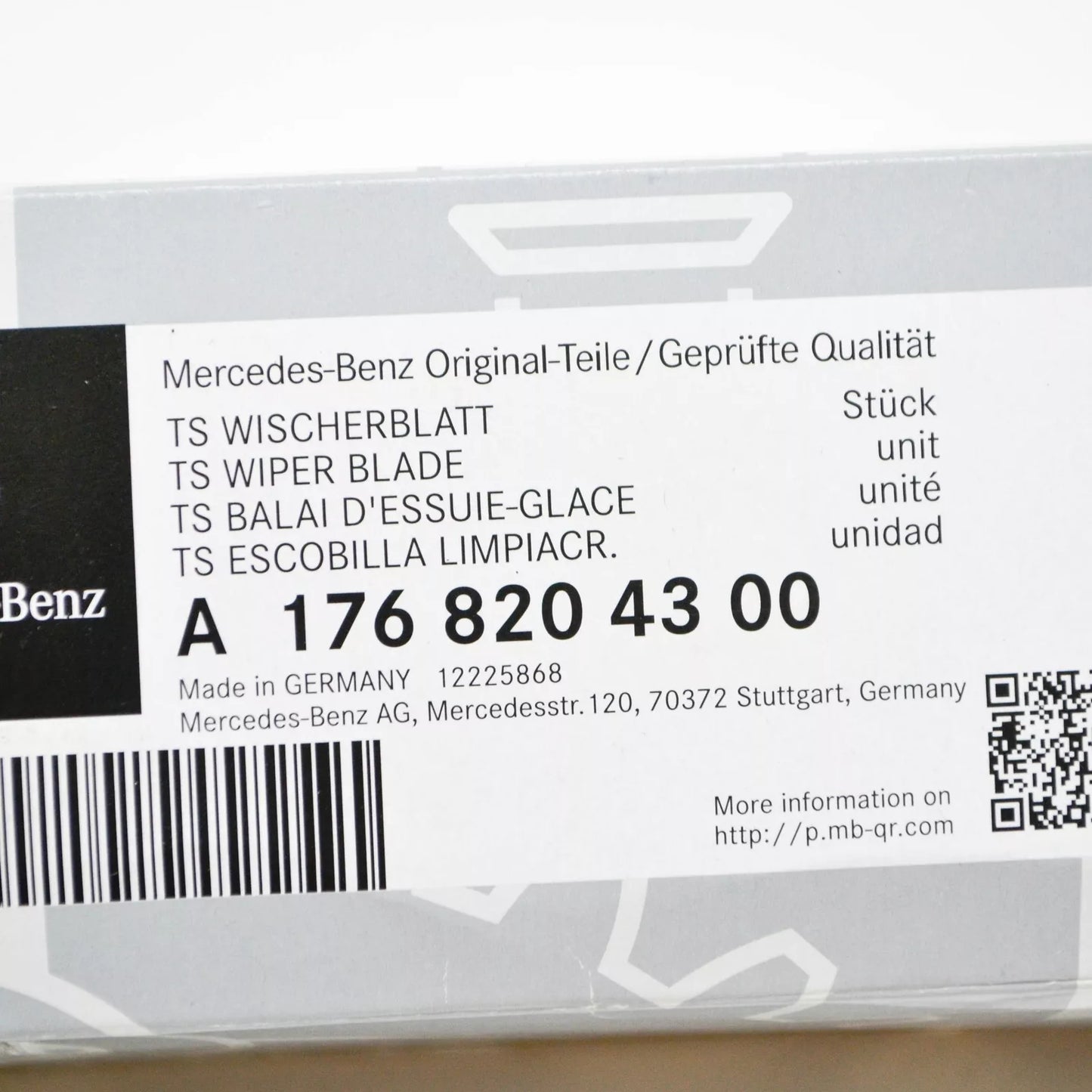NEW MB A W176 FRONT WINDSHIELD WIPER BLADES SET A1768204300 LHD ORIGINAL